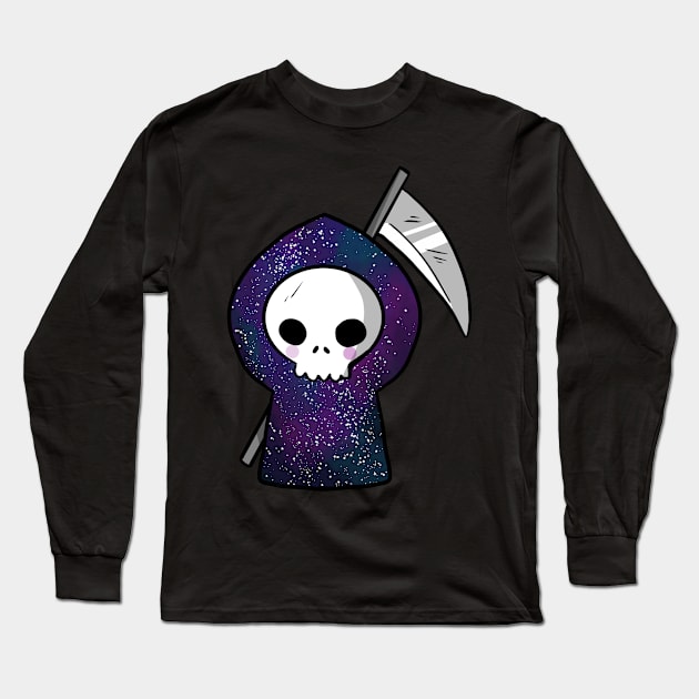 Cute Galaxy grim reaper Long Sleeve T-Shirt by Mayarart